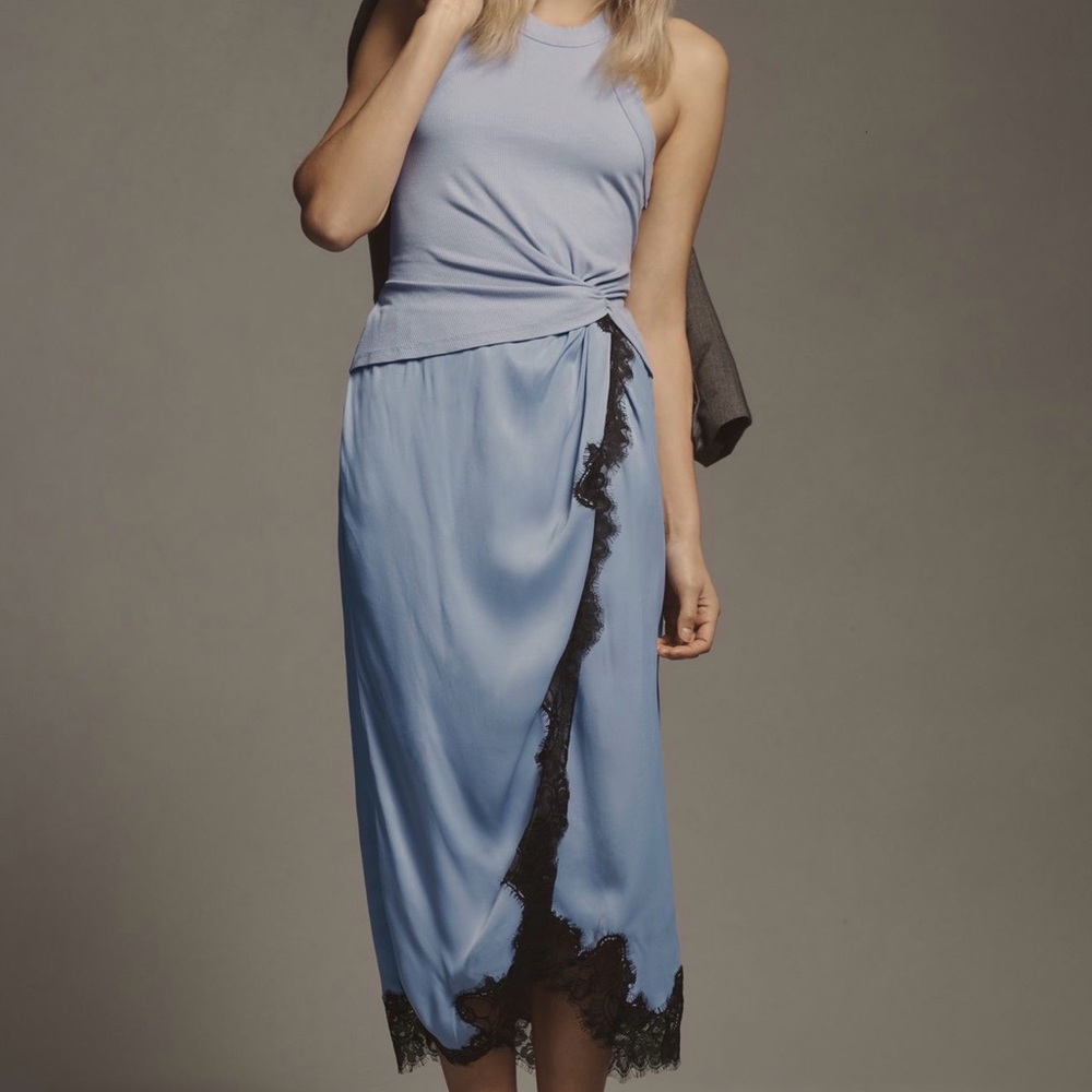 The Keeley Twofer Lace Slip Midi Dress